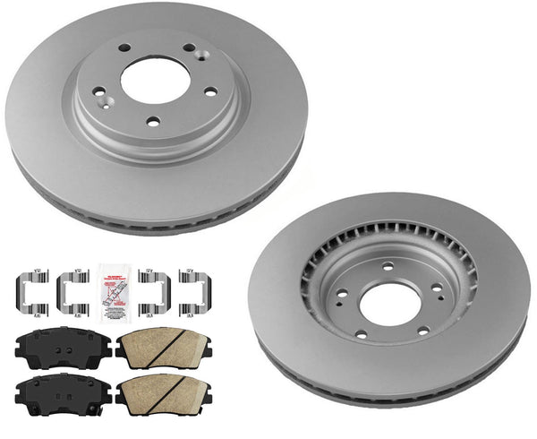 Front 305MM Disc Brake Rotors Brake Pads Hardware For 2016-2021 Hyundai Tucson