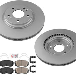 Front 305MM Disc Brake Rotors Pads Hardware For 2019-2021 Hyundai Veloster 1.6L