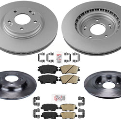 Pastillas de rotores de freno de disco delantero y trasero para Hyundai Elantra GT Sport 2018