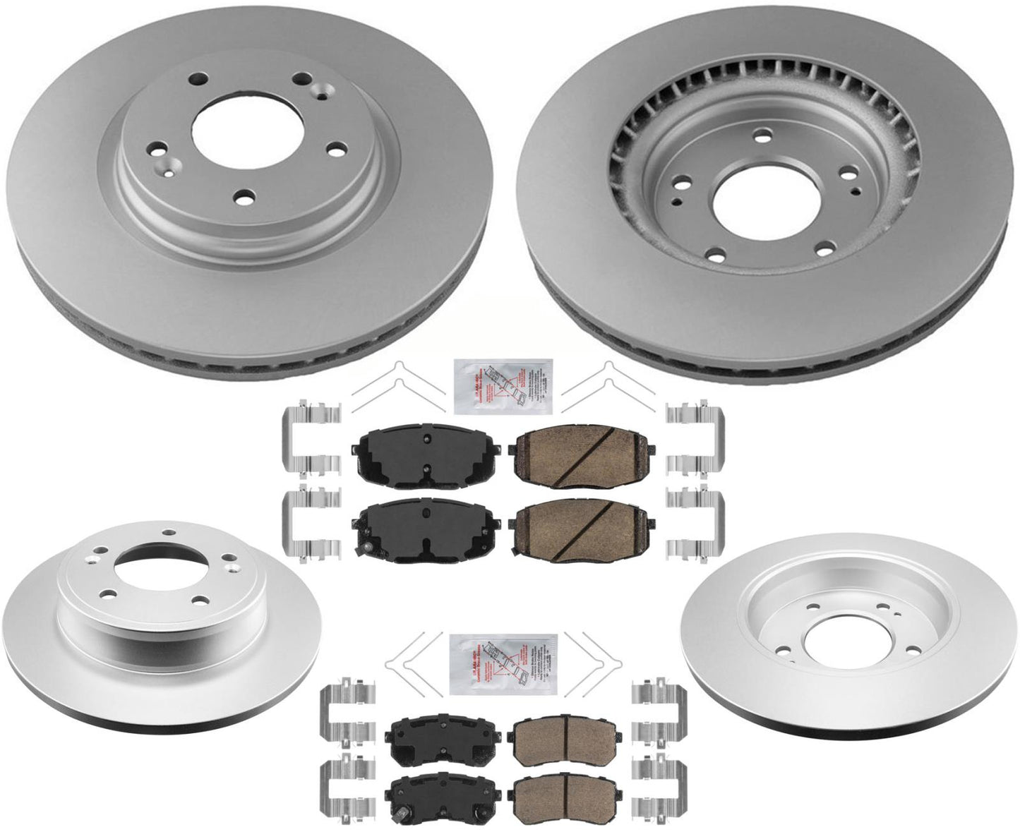 Front Rear Disc Brake Rotors Pads For 18-21 Front Wheel Drive Hyundai Kona Gas