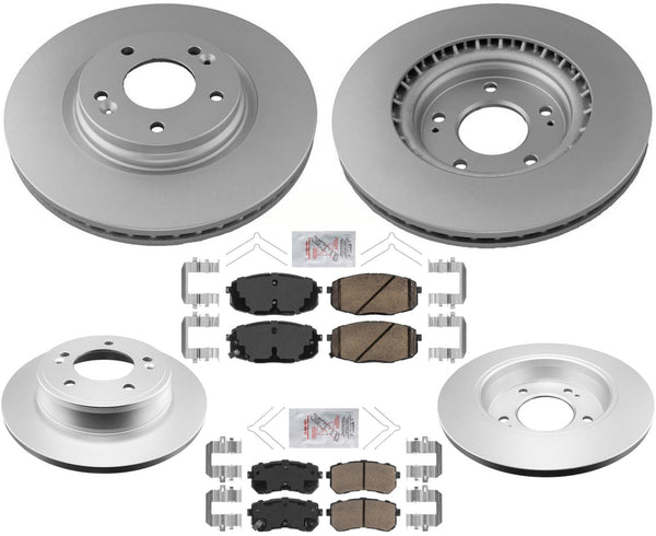 Pastillas de rotores de freno de disco delantero trasero para Hyundai Kona Gas 18-21 con tracción delantera