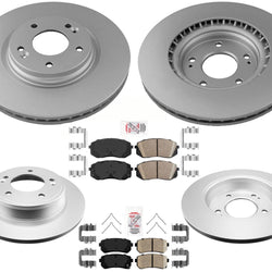 F&R Disc Brake Rotors Pads For 2016-2019 Kia Optima 2.4L W Manual parking brake
