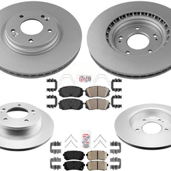 F&R Disc Brake Rotors Pads For 2016-2019 Kia Optima 1.6L W Manual parking brake