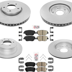 F&R Disc Brake Rotors Pads For 16-2020 Kia Optima Hybrid W Manual parking brake