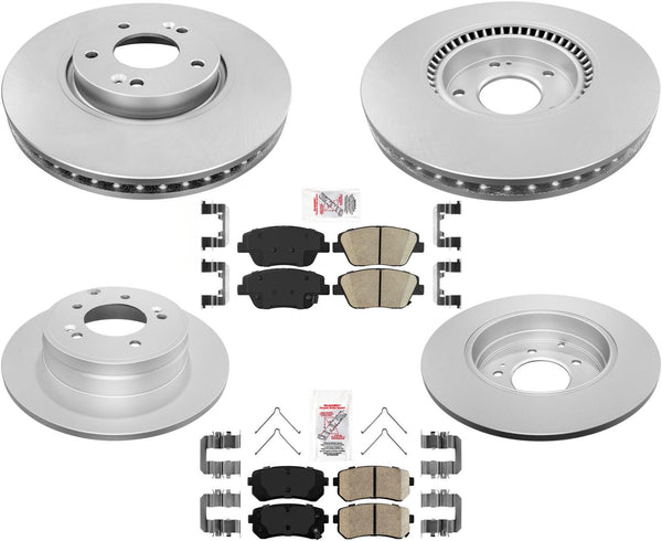 F&R Disc Brake Rotors Pads For 16-2020 Kia Optima Hybrid W Manual parking brake