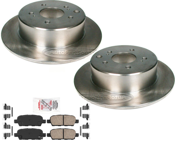 Rotores de freno de disco trasero y pastillas de freno de cerámica para Sentra SE-R 2007-2012