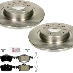 Rotores de freno de disco trasero y pastillas de freno semimetálicas para Pontiac Solstice 06-09