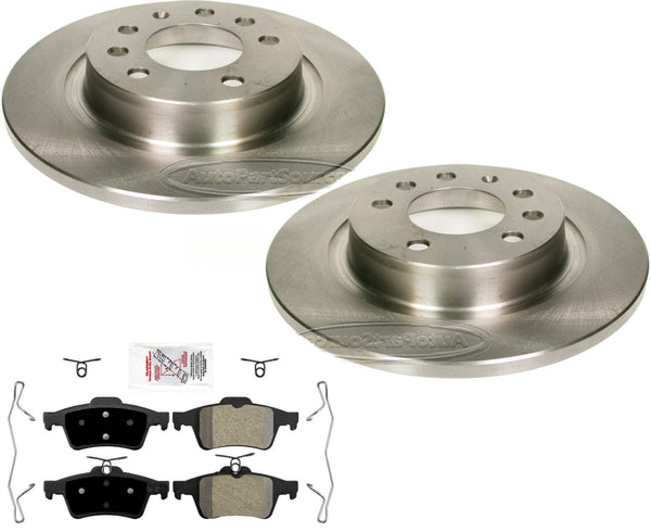 Rotores de freno de disco trasero y pastillas de freno semimetálicas para Pontiac Solstice 06-09