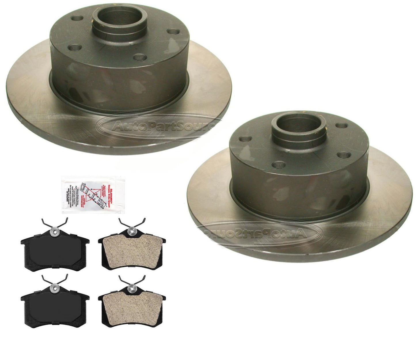 Rotores de freno de disco trasero y pastillas de freno semimetálicas para Audi A4 2000-2001