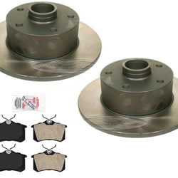 Rotores de freno de disco trasero y pastillas de freno semimetálicas para Audi A4 2000-2001