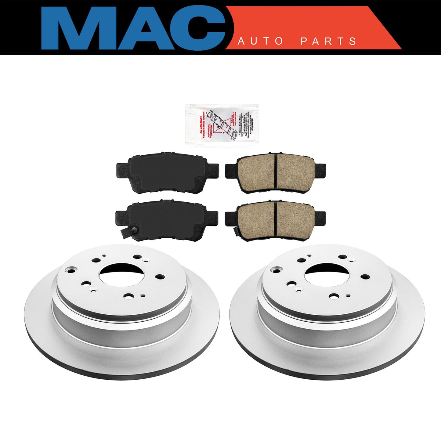 Rear Ceramic Pad & Coated Rotors FOR HONDA ODYSSEY 2005 2006 2007 2008 2009 2010