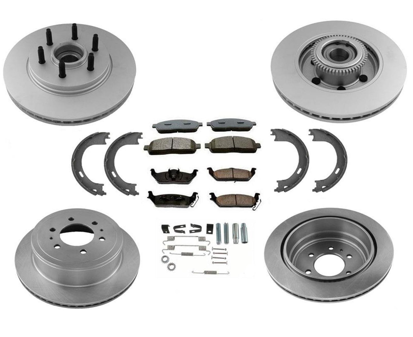 6 pastillas de freno de rotores de cojinete de buje para Ford con tracción trasera F150 05-08 8 piezas