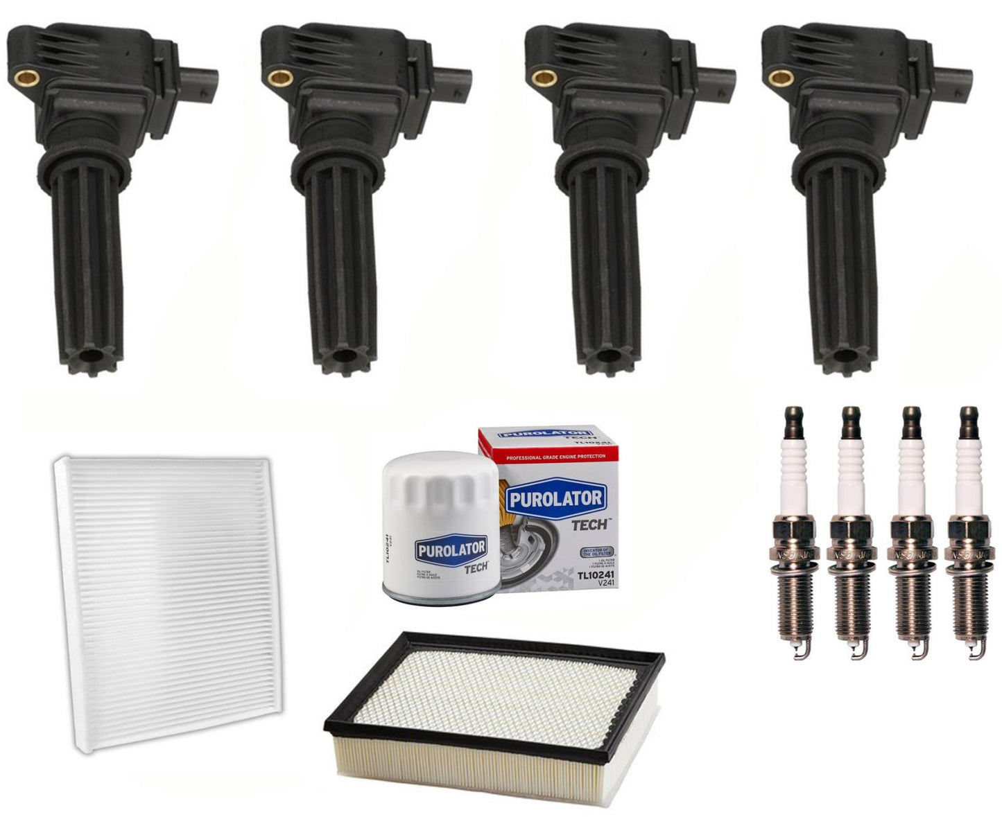 Direct Ignition Coil, Spark Plugs & Filters Fits 2016-2018 Ford Edge 2.0L