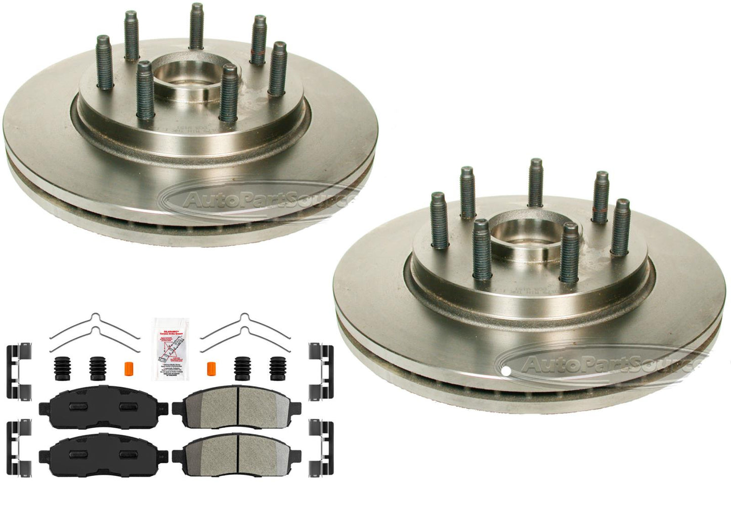 For 2004-2008 Ford F-150 RWD 7 Lungs 330MM Front Disc Brake Rotor & Pads