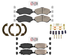 Front Rear AmeriBrake Ceramic Brake Pads Parking Hardware for Jeep Liberty 08-12