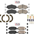Front Rear AmeriBrake Ceramic Brake Pads Parking Hardware for Jeep Liberty 08-12