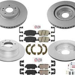 Pastillas de cerámica para rotores de freno de disco F&R recubiertos AmeriBrake para Hyundai Azera 2012-2017