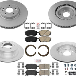 AmeriBrake Coated Brake Rotors & Ceramic Pads For 14-16 Cadenza Manual Parking