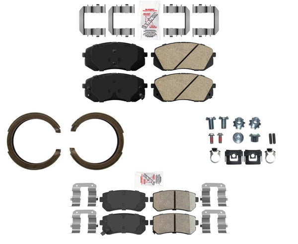 AmeriBRAKES Ceramic Pads Parking Brake Shoes For 2014-16 Cadenza Manual Parking