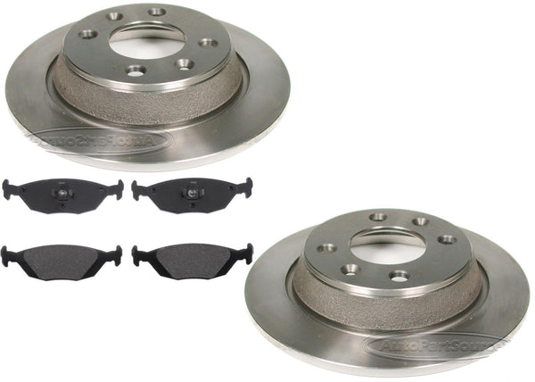 Para 1988-1993 Saab 900 pastillas de freno traseras semimetálicas y rotores de freno