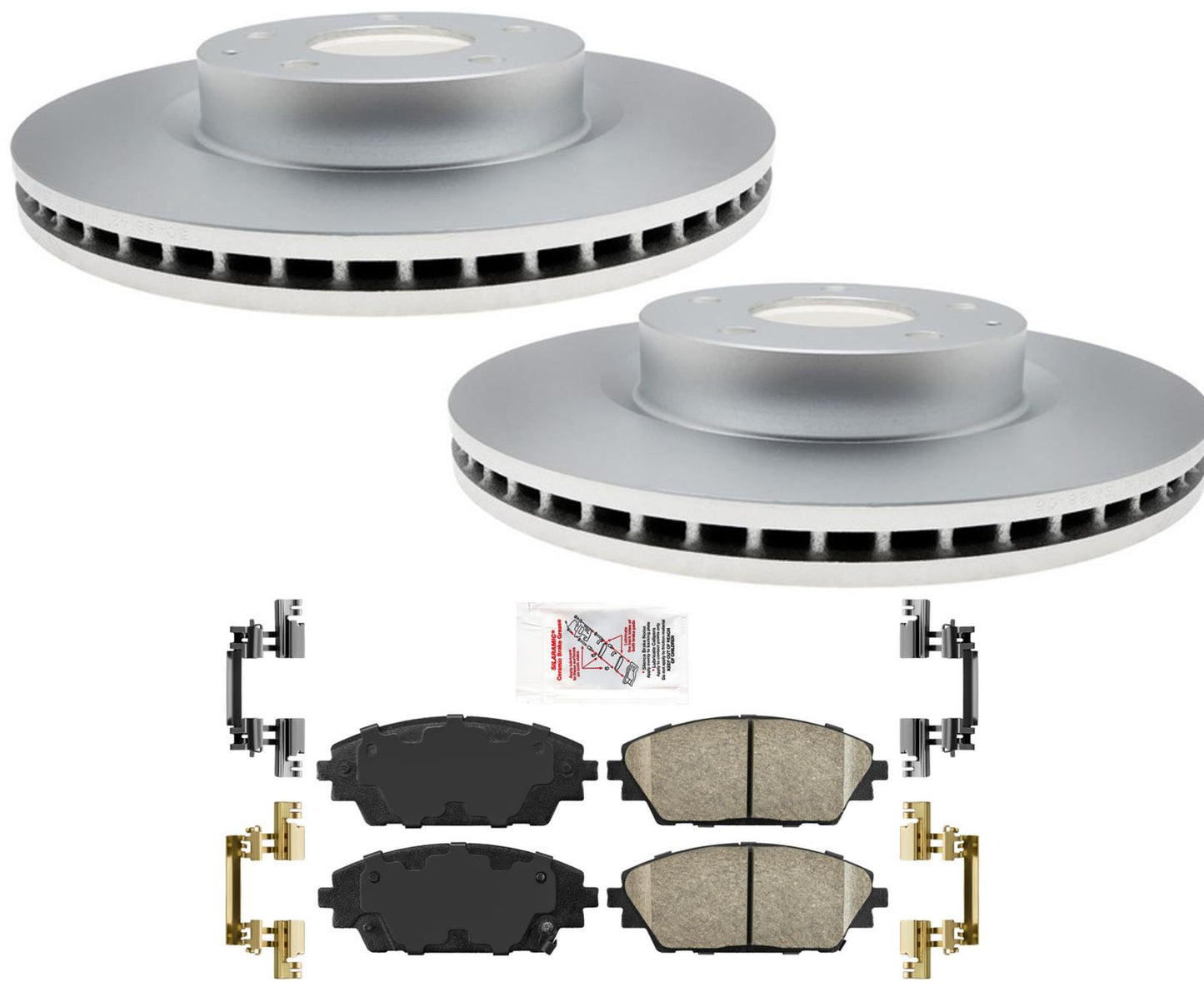 Pastillas de cerámica de rotores de freno de disco delantero revestidos para Mazda CX-3 2016-2021 AWD