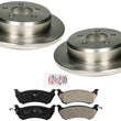 For 96-02 Lincoln Town Car REAR Disc Brake Rotors Pads with Plastic Rear Caliper