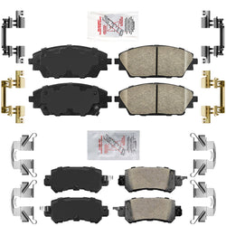 Front and Rear AmeriPRO Ceramic Brake Pads Hardware 2016-2021 Mazda CX-3