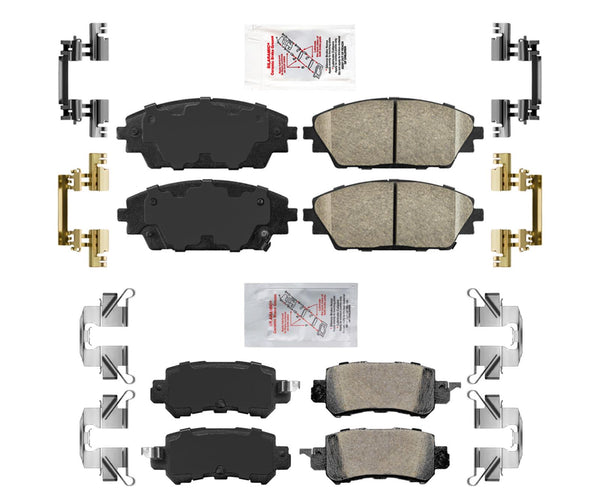 Front and Rear AmeriPRO Ceramic Brake Pads Hardware 2016-2021 Mazda CX-3