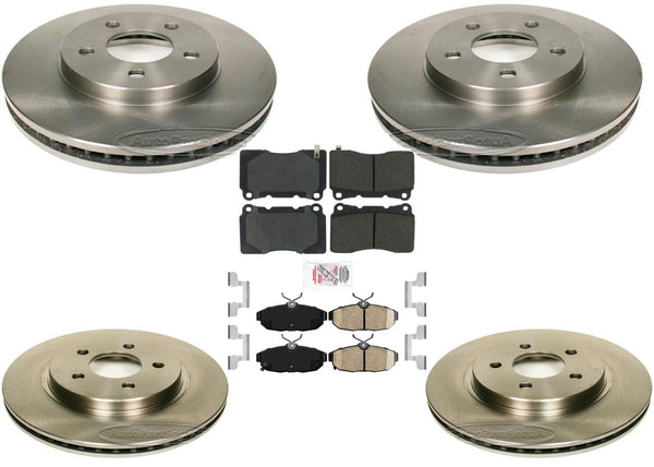 Front & Rear Brake Disc Rotors Brake Pads Fits 07-11 Mustang 5.4L Shelby GT500