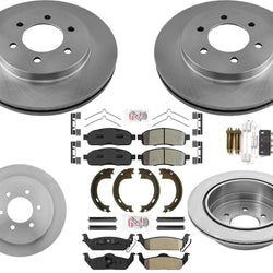 Brake Rotors Brake Pads Shoes For 2004-2008 Ford F150 4 Wheel Drive 6 Stud Rim