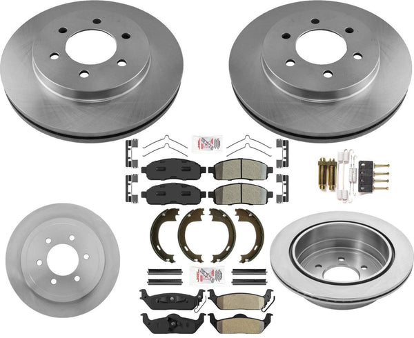 Brake Rotors Brake Pads Shoes For 2004-2008 Ford F150 4 Wheel Drive 6 Stud Rim