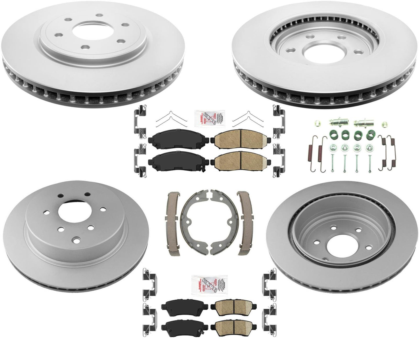 Pastillas de freno delanteras y traseras, zapata de estacionamiento, 8 piezas para Nissan Pathfinder 4.0L 05-12