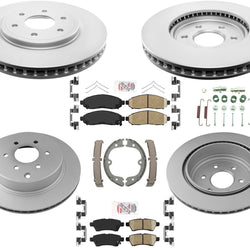 Front Rear Rotors Brake Pads Parking Shoe 8pc for Nissan Pathfinder 4.0L 05-12
