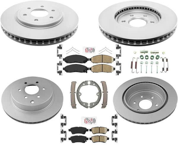Front Rear Rotors Brake Pads Parking Shoe 8pc for Nissan Pathfinder 4.0L 05-12