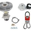 For 04-12 Chevrolet Colorado 2.8L 2.9L Water Pump Fan Clutch Belt & Tensioner