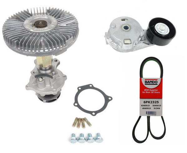 For 04-12 Chevrolet Colorado 2.8L 2.9L Water Pump Fan Clutch Belt & Tensioner