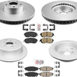 AmeriBRAKES Coated Front & R Disc Brake Rotors & Pads For 12-14 Subaru WRX