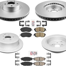 AmeriBRAKES Coated Front & R Disc Brake Rotors & Pads For 12-14 Subaru WRX