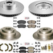 Front Coated Disc Brake Rotor Rear Rotors & Pads For 2004-06 Subaru Baja Turbo
