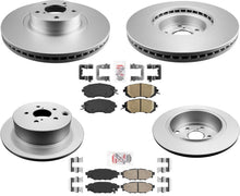 AmeriBRAKES Rotores y pastillas de freno de disco delantero y R recubiertos para Subaru Forester 14-18