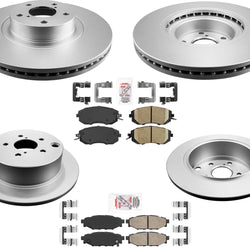 AmeriBRAKES Coated Front & R Disc Brake Rotors & Pads For 14-18 Subaru Forester