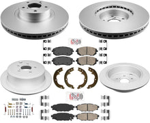 AmeriBRAKES Rotores y pastillas de freno de disco delantero y R recubiertos para Subaru Forester 09-10
