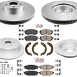 AmeriBRAKES Coated Front & R Disc Brake Rotors & Pads For 09-10 Subaru Forester