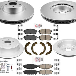 AmeriBRAKES Coated Front & R Disc Brake Rotors & Pads For 09-10 Subaru Forester