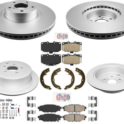AmeriBRAKES Coated Front R Disc Brake Rotors & Pads For 09-10 Subaru Impreza WRX