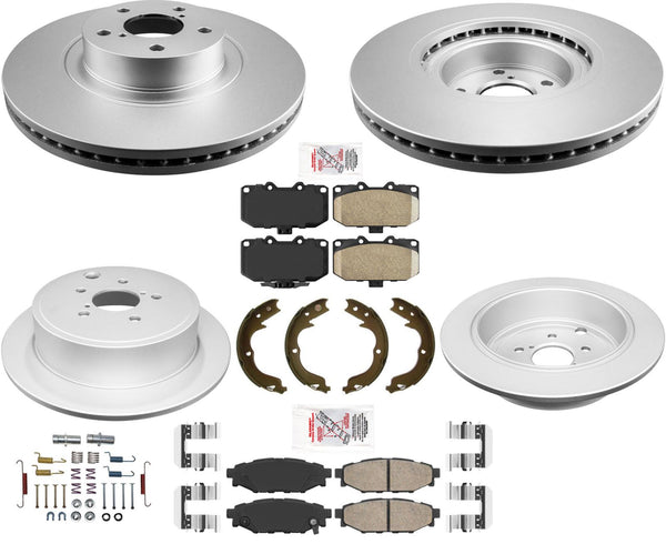 AmeriBRAKES Coated Front R Disc Brake Rotors & Pads For 09-10 Subaru Impreza WRX