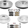 AmeriBRAKES Coated F & R Disc Brake Rotors & Pads For 13-14 Subaru Legacy 2.5i