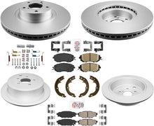 AmeriBRAKES Rotores y pastillas de freno de disco delantero y R recubiertos para Subaru WRX 12-14