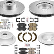 AmeriBRAKES Coated Front & R Disc Brake Rotors & Pads For 12-14 Subaru WRX