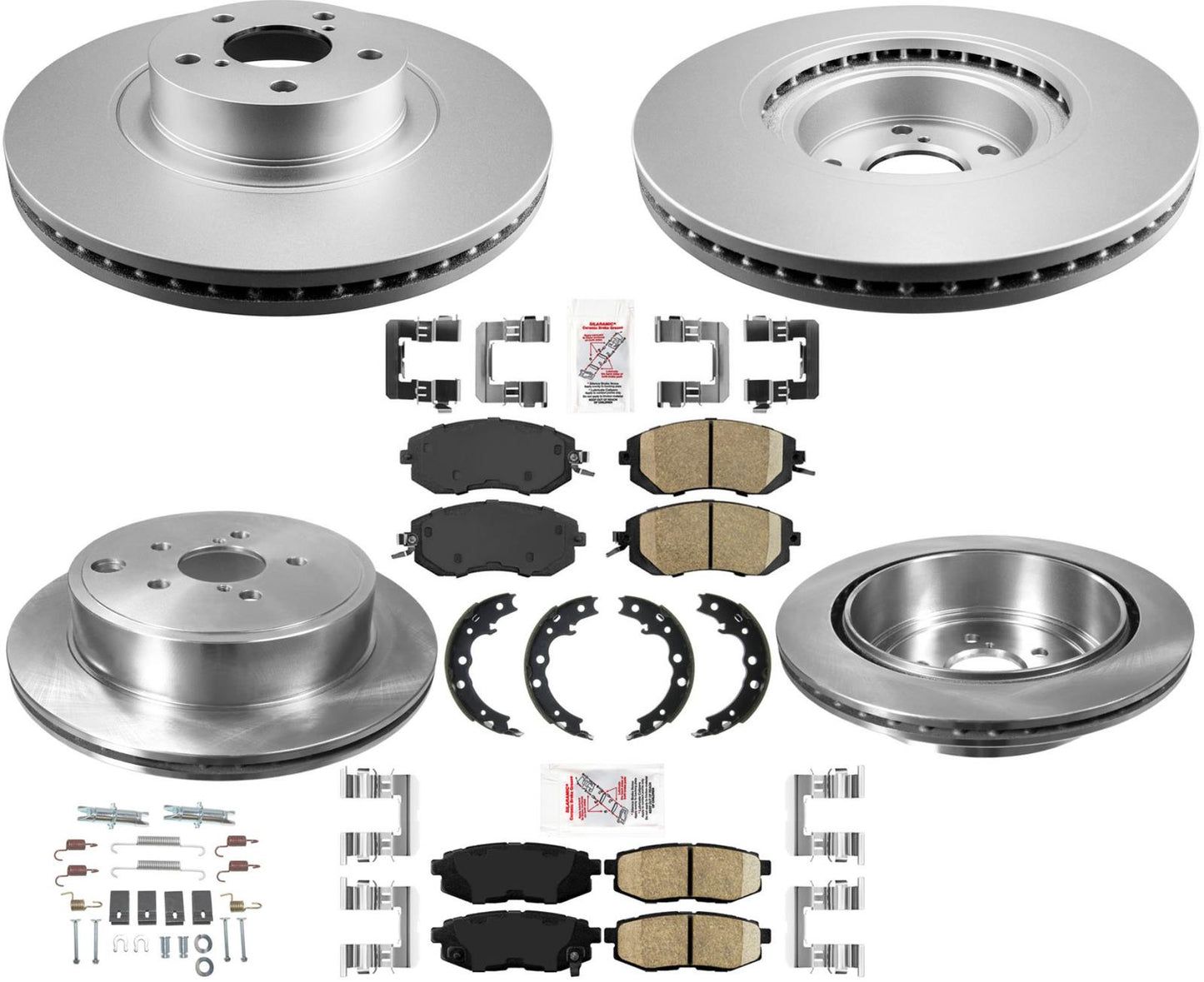 Rotores de freno de disco delantero revestidos y pastillas de freno de rotores traseros para Subaru BRZ 13-2020